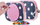 Etui universal PIXIE CREW, silikon edhe neopren, blu me pika të bardha