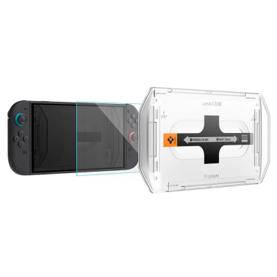 Xham i temperum Spigen Glas.tr EZ Fit, 2 copë, për Nintendo Switch 2, transparent