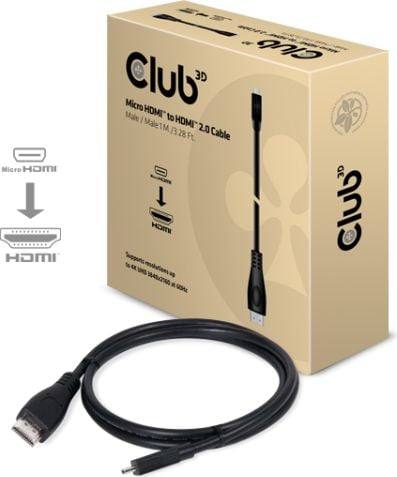 Kabllo HDMI Club3D Premium High Speed 2.0, 4K, e zezë