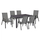Set Tavolinë 150×90 cm + 6 karrige textilene,"HM11520.01", gri