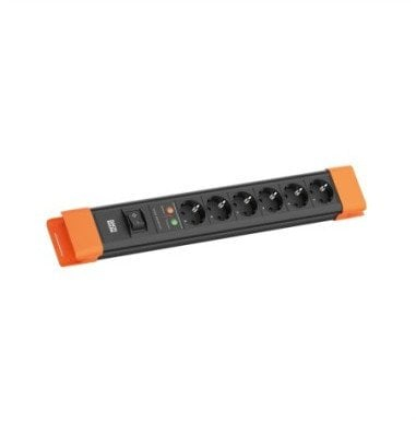 Shirit rryme Bachmann CONNECTUS, 6x CEE 7/3, 2.0m, me mbrojtje nga mbingarkesa, zi portokalli
