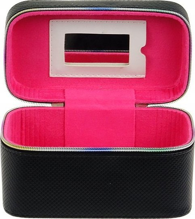 Kuti bojrash me pasqyrë Cosmetics Case With Mirror 3, 19x11x10 cm, me zinxhir, me shumë ngjyra
