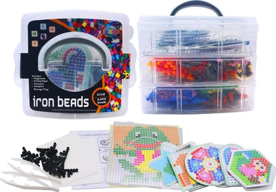 Set lodër Iron Beads ZA3318, 6000 rruaza, kuti plastike, shumengjyrëshe
