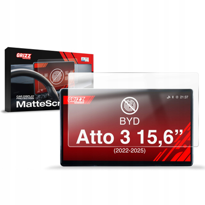 Folie mbrojtëse matte GrizzGlass CarDisplay, për BYD Atto 3 15.6", 2022-2025, transparente