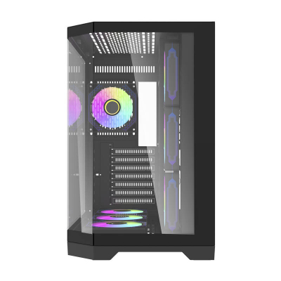 Kuti kompjuteri DarkFlash FT418 Pro, ATX MIDI Tower, 7 ventilatorë ARGB, e zezë