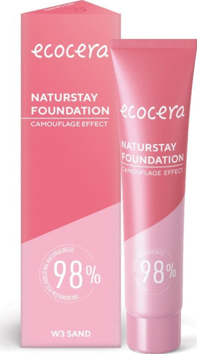 Fondatinë Ecocera Naturstay W3 Sand, mbulim natyral, 30ml