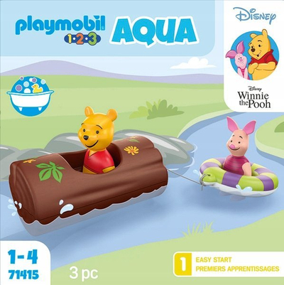 Set lodrash me ujë Playmobil 1.2.3 Aqua Disney Winnie the Pooh 71415, 3 pjesë, për kalamaj 1-4 vjeç, shumëngjyrësh