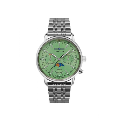 Orë gocash Zeppelin LZ 14 Marine 8637M4, quartz, fazat e hënës, cadran jeshil