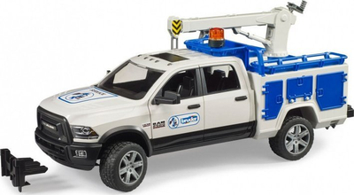 Lodër kamionçinë Bruder RAM 2500 Service Truck, me vinç rrotullues dhe dritë sinjali