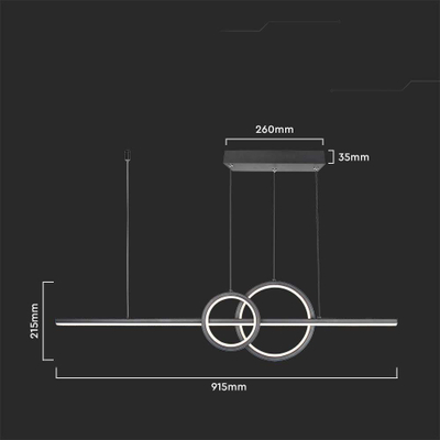 Llambadar varëse V-TAC VT-7767 LED, 17W, 4000K, i zi