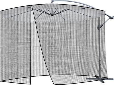Rrjetë mbrojtëse për çadër kopshti Garden Umbrella Mosquito Net, diametër 3.5m, e zezë