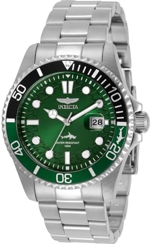Ore dore Invicta Pro Diver 30808, 43mm, çelik inox, jeshile