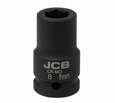 Kokë çelësi goditës JCB Impact Socket 1/2", 8 mm, 6-këndor, çelik Cr-Mo