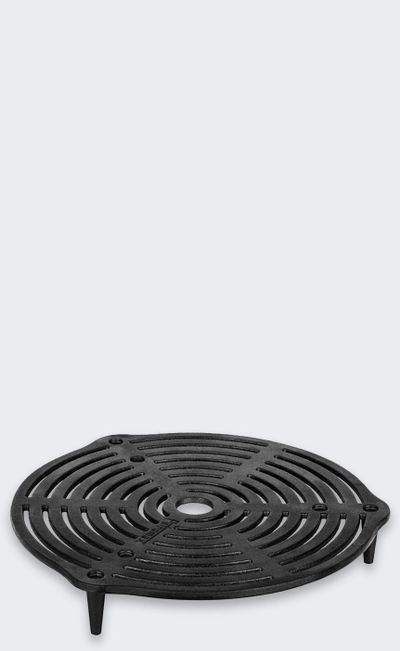 Rrjetë gize për Dutch Oven Petromax Stack Grate, për shpërndarje të barabartë të nxehtësisë, e zezë