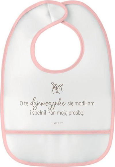Përparëse për bebe Pink I Prayed For This Girl, që s’e merr uji, me xhep, rozë