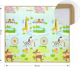 Tapet loje edukativ Milly Mally Play Savanna T1, XPE, me dy anë, shumëngjyrësh