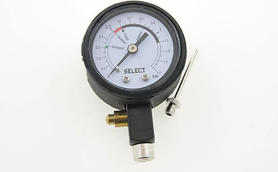 Manometër analog për topa Select Pressure Gauge Analogue, 0–1,4 bar, ABS/gomë, i zi