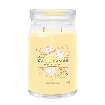 Qiri aromatik Yankee Candle Signature Large Vanilla Cupcake, 567g, kavanoz qelqi, shumëngjyrësh