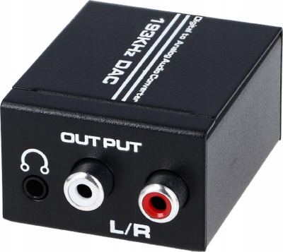 Konvertues audio PAWONIK Optical Converter, Toslink Coaxial në 2x RCA, i zi