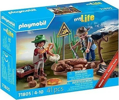 Set lodër PLAYMOBIL Dinosaur Researchers And Fossils 71805, me figura, shumëngjyrësh