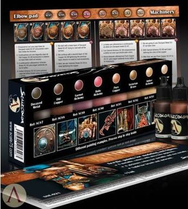 Set bojërash Scalecolor Metal N' Alchemy Copper, akrilik 17mL, për miniatura