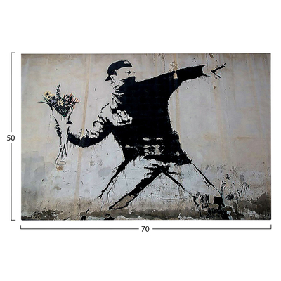 Pikturë murale HomeMarkt Gobi HM4817, kanavacë 70x50cm, bardh e zi