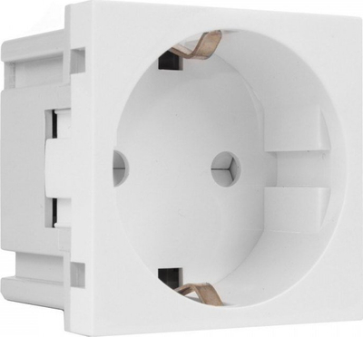 Prizë elektrike Maclean Type F Schuko, 250V 16A, për mur, e bardhë