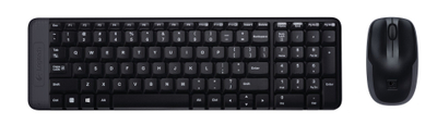 Set tastierë dhe maus Logitech MK220, 2.4 GHz, 300 DPI, i zi