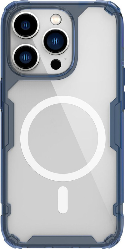 Futrollë Nillkin Nature Pro Magnetic për iPhone 15 Pro, MagSafe, transparente blu