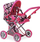 Karruç kukllash Doll Stroller Deluxe Foldable 4 N 1, palos, me çantë, roz e zez