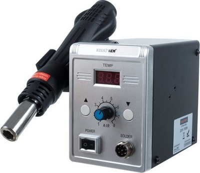 Stacion saldimi me ajër të nxehtë Yato YT-82293, me rregullim temperature, për komponentë SMD, i zi