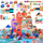 Set blloqe druri Kruzzel City 23519, 115 pjesë, me tapet puzzle, shumëngjyrëshe