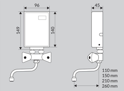 Ngrohës uji elektrik Wijas Perfect, 4.5 kW, me rubinet, i bardhë