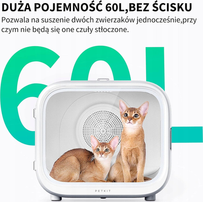 Tharëse inteligjente për kafshë PetKit Airsalon Max Pro, 60L, 700W, e bardhë