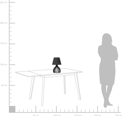 Lampë tavoline Beliani Agueda, 36cm, stil modern, e zezë