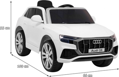 Makina elektrike për kalamaj Audi Q8 Lift, me telekomandë, rrota EVA, e bardhë
