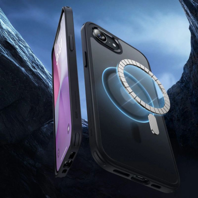 Маска за телефон ESR Classic Hybrid HaloLock, за iPhone 16e, MagSafe, црна