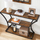 Tavolinë konzolë Rustic Wood, 3 kate, skelet metalik, e zezë