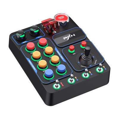 Panel kontrolli gaming PXN CB1, 19 butona, 30 komanda të programueshme, RGB, i zi