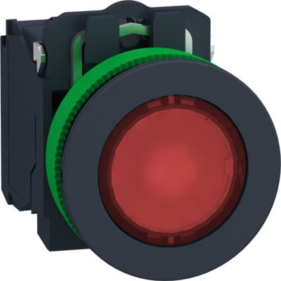 Buton i ndriçuar plastik Schneider Electric Harmony XB5 XB5FW34G5, fi30, LED 110-120V AC, i kuq