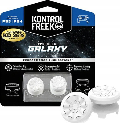 Kape thumbstick KontrolFreek FPS Freek Galaxy, për PS5 PS4, set 2 copë, të bardha