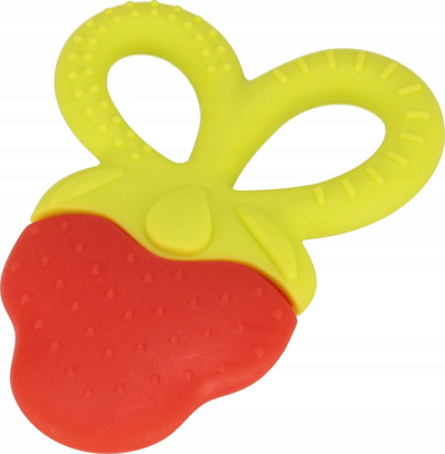 Unazë për dhëmbë Bam Bam Strawberry, formë luleshtrydhe, për foshnje