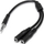 Kabllo StarTech Jack 3.5mm - Jack 3.5mm (MUY1MFFS), 2 kabllo, 0.15m, e zezë