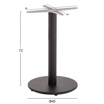Bazament tavoline Aluminum HM476, metal, Ø45x72 cm, i zi matte