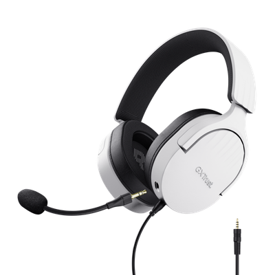 Kufje gaming Trust GXT 489W Fayzo, 50mm, kabllo 3.5mm, të bardha e të zeza