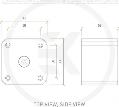 Kapak pompë uji EK Water Blocks EK-Quantum Convection D5, alumin CNC, gold