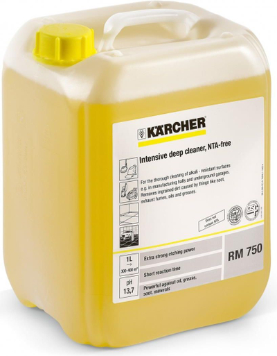 Zgjidhje pastrimi intensive Karcher Intensive Agent 6.295-539.0, për pastrim industrial, shkumë e ulët, transparent