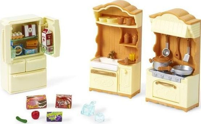 Сет кујнски игри Sylvanian Families Kitchen Play Set, со фрижидер, шпорет и мијалник, шарен