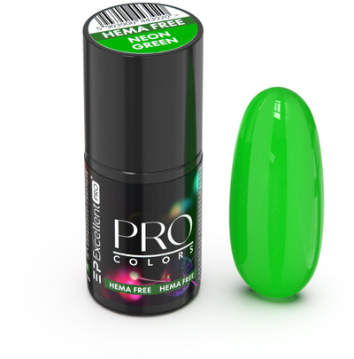Llak gjeli hibrid Excellent PRO Colors HemaFree 55 Neon Green, 7g, jeshile neon