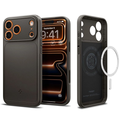 Kapak telefoni Spigen Thin Fit MagSafe për iPhone 17 Pro, shumë i hollë, gri gunmetal